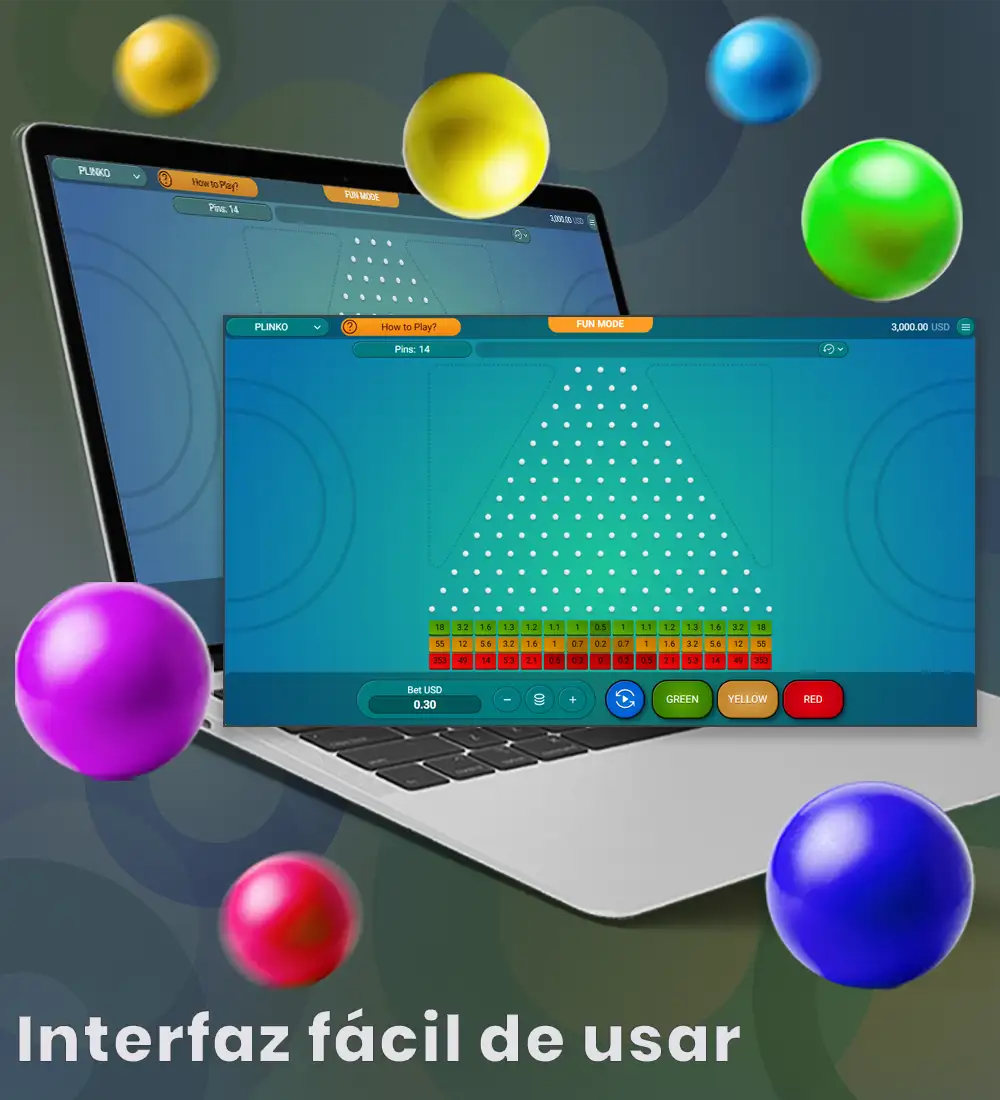 Interfaz facil de usar Plinko